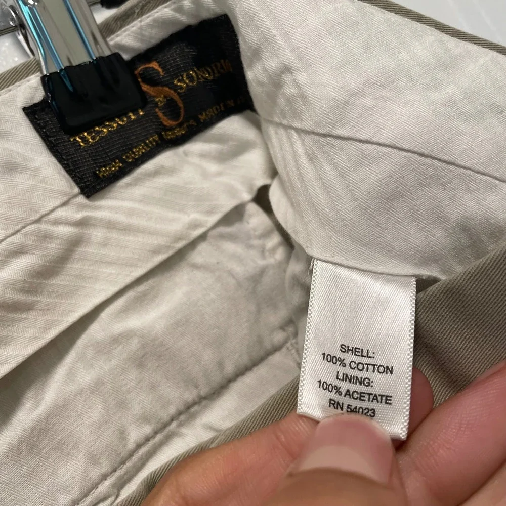 Banana Republic Modern Fit Chinos Men 34x30 Khaki Tessuti di Sondrio Cotton Pant